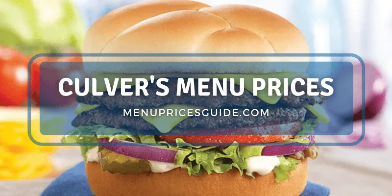 Culver's Menu With Prices