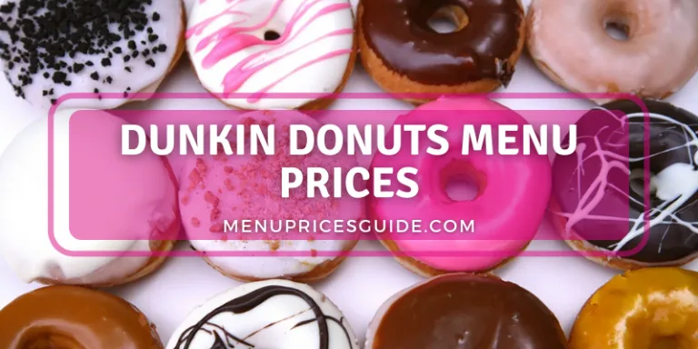 Dunkin Donuts Menu prices 2021