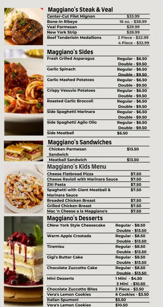 Maggianos Thanksgiving Menu 2025 With Prices