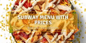 Subway Menu with Prices