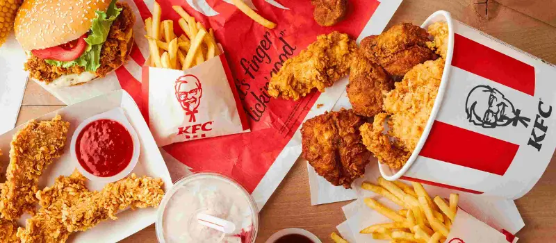 KFC catering menu with prices