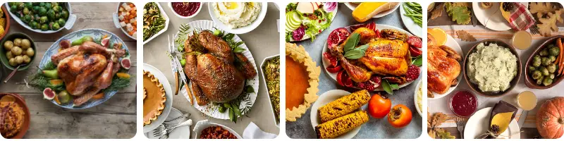 Festive thanksgiving tables