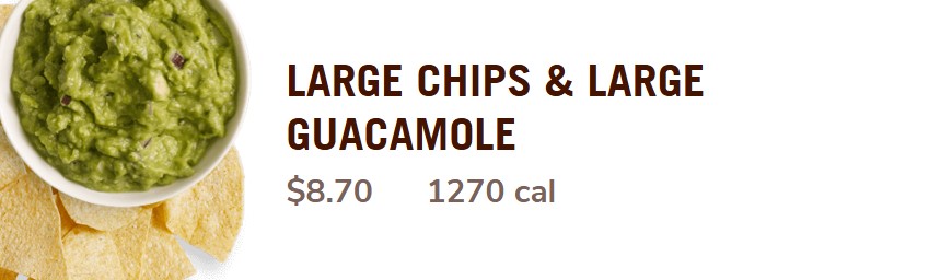 Chipotle Large chips and Large Gucamole