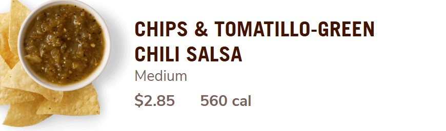 Chips tomatill-green chili salsa