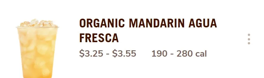 Organic Mandarin agua fresca