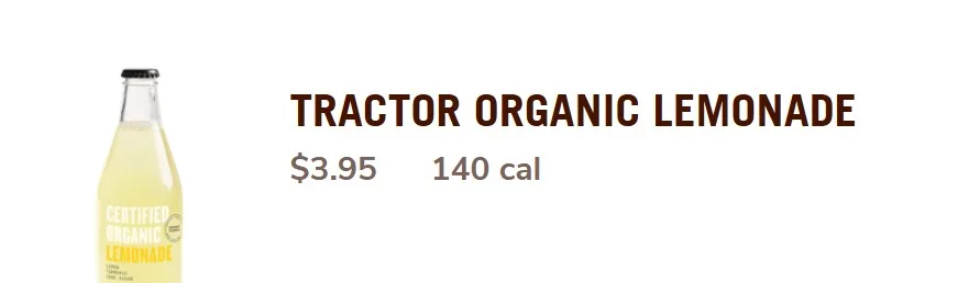 tractor organic lemonade