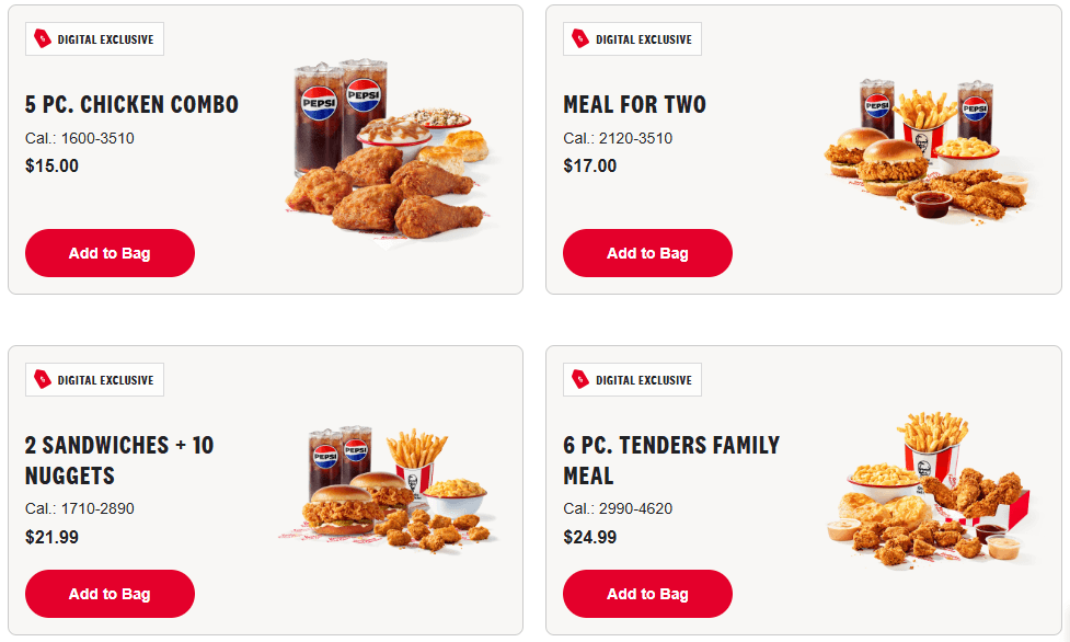 KFC Menu Prices